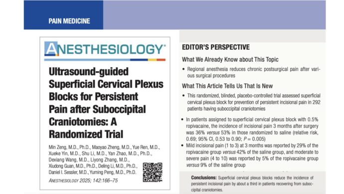 Ultrasound-guided superficial cervical plexus blocks for post-craniotomy pain