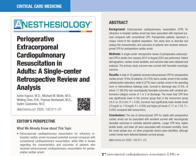 Perioperative Extracorporeal Cardiopulmonary Resuscitation